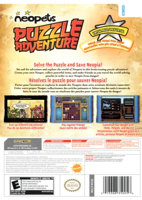 Neopets Puzzle Adventure box cover back